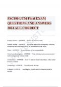 FSC100 UTM Final EXAM QUESTIONS AND ANSWERS 2024 ALL CORRECT