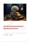 FSC100 Exam Review Based on Questions and Answers