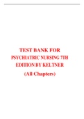 Test Bank for Psychiatric Nursing 7th Edition by Keltner