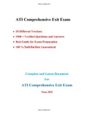 ATI COMPREHENSIVE PREDICTOR EXAM; LATEST 20 VERSIONS; 3500 VERIFIED Q & A