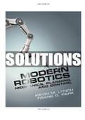 Modern Robotics Mechanics Planning and Control 1st Edition Lynch Solutions Manual