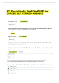 ATI Mental Health Final EXAM 2022 A+ GRADED BEST VERIFIED ANSWERS 