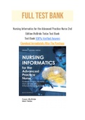 Nursing Informatics for the Advanced Practice Nurse 2nd Edition McBride Tietze Test Bank