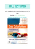 Brown and Mulholland’s Drug Calculations 11th Edition Tritak Test Bank