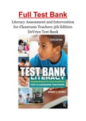 Literacy Assessment and Intervention for Classroom Teachers 5th Edition DeVries Test Bank