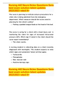 Nursing 442 Neuro Nclex Questions $ans best exam solution latest updates 20222023 rated A+