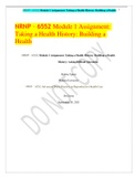 NRNP – 6552 Module 1 Assignment: Taking a Health History: Building a Health 