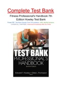 Fitness Professional's Handbook 7th Edition Howley Test Bank