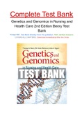 Genetics and Genomics in Nursing and Health Care 2nd Edition Beery Test Bank