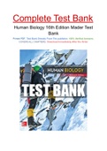 Human Biology 16th Edition Mader Test Bank