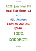 PN HESI Exit V2 EXAM 2022; 160 VERIFIED Q & A