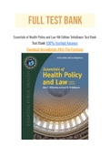 Essentials of Health Policy and Law 4th Edition Teitelbaum Test Bank