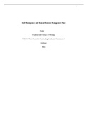 NR 631 Week 7 Risk Management and Human Resource Management Plans -  Chamberlain College of Nursing