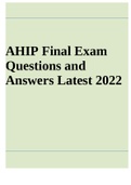 AHIP Final Exam Questions and Answers Latest 2022