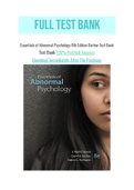 Essentials of Abnormal Psychology 8th Edition Barlow Test Bank