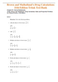 Test Bank for Brown and Mulhollands Drug Calculations 11th Edition Tritak / All Chapters 1-12 / Full Complete 2022 - 2023