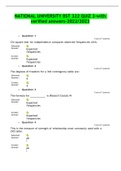  NATIONAL UNIVERSITY BST 322 QUIZ 3-with verified answers-2022/2023