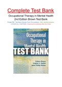 Occupational Therapy in Mental Health 2nd Edition Brown Test Bank