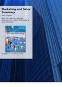 Summary Year 2 Block 1 -  Principles of Marketing (Pearson), Global Edition, 17th edition, ISBN: 9781292220284  Marketing & Sales