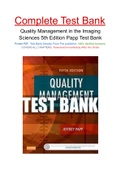 Quality Management in the Imaging Sciences 5th Edition Papp Test Bank