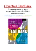 Social Determinants of Health Comparative Approach 2nd Edition Davidson Test Bank