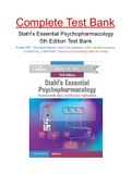 Stahl’s Essential Psychopharmacology 5th Edition Test Bank