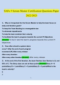 SAFe Scrum Master  STUDY BUNDLE PACK SOLUTION (Questions and Answers )(2022/2023) (Verified Answers)
