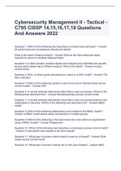 Cybersecurity Management II - Tactical - C795 CISSP 14,15,16,17,18 Questions And Answers 2022