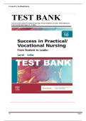 Test Bank For Success in Practical Vocational Nursing From Student to Leader 10th Edition ISBN 9780323810173 All Chapters 1-19 By Lisa Carroll, Janyce L. Collier Updated 2024/2025 A+