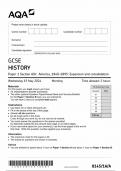 AQA GCSE HISTORY PAPER 1 Question Paper (8145/1A/A:Section A/A) 2024