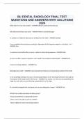 BU DENTAL RADIOLOGY FINAL TEST QUESTIONS AND ANSWERS WITH SOLUTIONS 2024