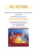 Pharmacology For Nurses A Pathophysiological Approach 6th Edition Adams Test Bank