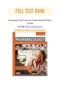 Pharmacology for the Primary Care Provider Edmunds 4th Edition Test Bank