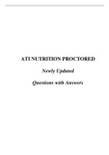 ATI NUTRITION PROCTORED Newly Updated Questions with Answers 2022/2023