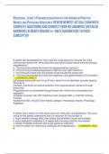 ROSENTHAL: LEHNE'S PHARMACOTHERAPEUTICS FOR ADVANCED PRACTICE NURSES AND PHYSICIAN ASSISTANTS REVIEW NEWEST ACTUAL EXAM WITH COMPLETE QUESTIONS AND CORRECT VERIFIED ANSWERS (DETAILED ANSWERS) ALREADY GRADED A+ 100% GUARANTEED TO PASS CONCEPTS!!!