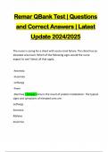 Remar QBank Test | Questions and Correct Answers | Latest Update 2024/2025