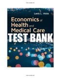 Economics of Health and Medical Care 7th Edition Hicks Test Bank ISBN-13 ‏ : ‎9781284183535|COMPLETE TEST BANK GUIDE A+