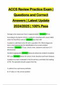 ACCS Review Practice Exam | Questions and Correct Answers | Latest Update 2024/2025 | 100% Pass