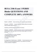 BUSA 2106 Exam 1 PERRY Binder QUESTIONS AND COMPLETE 100% ANSWERS