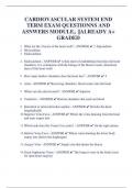 CARDIOVASCULAR SYSTEM END  TERM EXAM QUESTIONNS AND  ASNWERS MODULE3  ||ALREADY A+  GRADED 