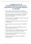 CARDIOVASCULAR  PATHOHYSIOLOGY FINAL EXAM  QUESTIONS AND ANSWERS MODULE2  A+ GRADED 