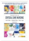 TEST BANK FOR PRIORITIES IN CRITICAL CARE NURSING 9TH EDITION BY URDEN/ALL CHAPTERS 1-27 