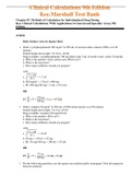 Test Bank for Clinical Calculations 9th Edition Kee Marshall / All Chapters 7-17 / Full Complete 2022 - 2023