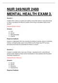 NUR 249 / NUR 2488 MENTAL HEALTH EXAM 3. QUESTIONS WITH RESPONSE FEEDBACK  ANSWERS. 