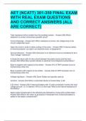 AET (NCATT) 301-350 FINAL EXAM WITH REAL EXAM QUESTIONS AND CORRECT ANSWERS (ALL ARE CORRECT) 