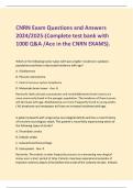 CNRN Exam Questions and Answers 2024/2025:(Complete test bank with 1000 Q&A /Ace in the CNRN EXAMS).