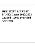 HESI EXIT RN TEST BANK: Latest 2022/2023 Graded 100% (Verified Answers)