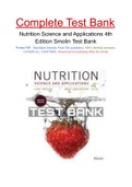 Nutrition Science and Applications 4th Edition Smolin Test Bank