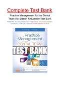 Practice Management for the Dental Team 8th Edition Finkbeiner Test Bank