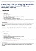 PJM 6015 Final Exam 2024: Project Risk Management Actual Questions and Answers 100% Correct; Northeastern University